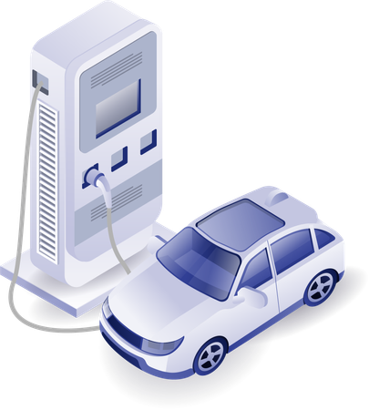 Electric car charging machine  Illustration