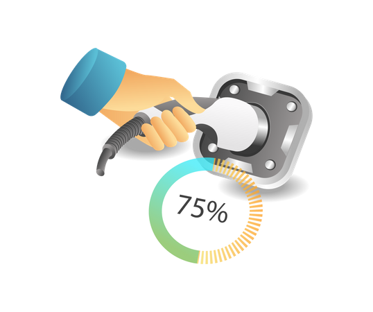 Electric car charging monitoring Illustration