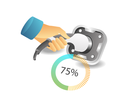 Electric car charging monitoring  Illustration