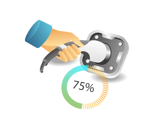 Electric car charging monitoring  Illustration