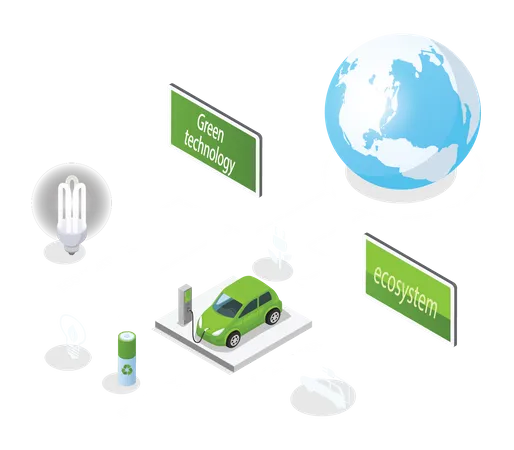 Electric car charging station  Illustration