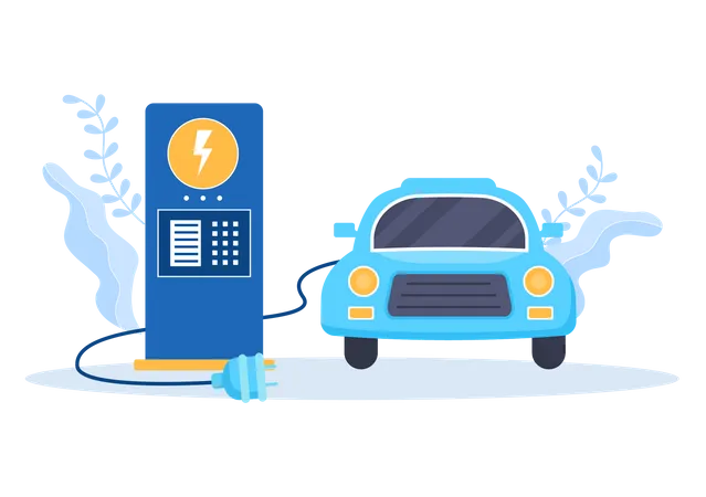 Electric car charging station  Illustration