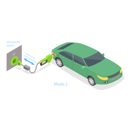 Electric car charging station  Illustration