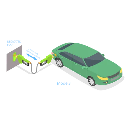 Electric car charging station  Illustration