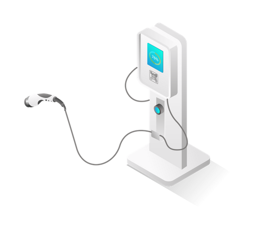 Electric car charging station  Illustration