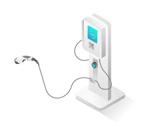 Electric car charging station  Illustration