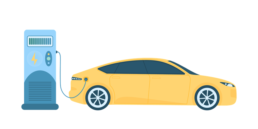 Electric car charging station  Illustration