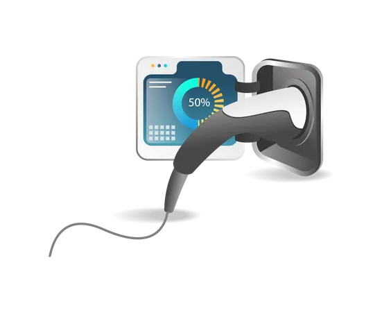 Electric car charging status  Illustration