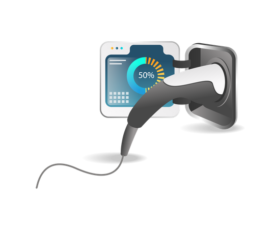 Electric car charging status  Illustration