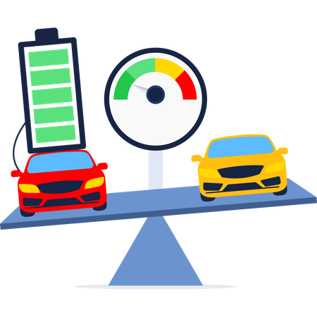 Electric car competition  Illustration