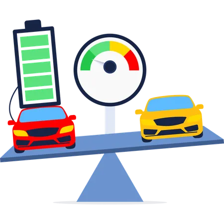 Electric car competition  Illustration