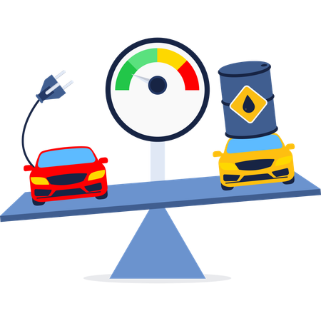 Electric car competition  Illustration