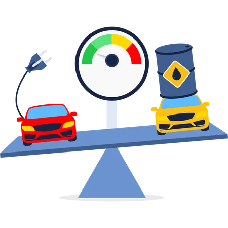 Electric car competition  Illustration
