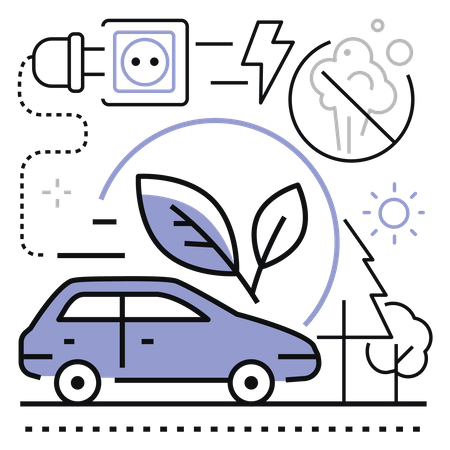 Electric Car  Illustration