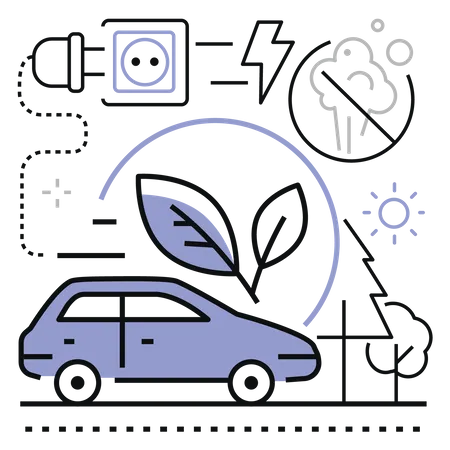 Electric Car  Illustration