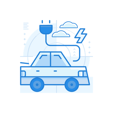 Electric Car  Illustration