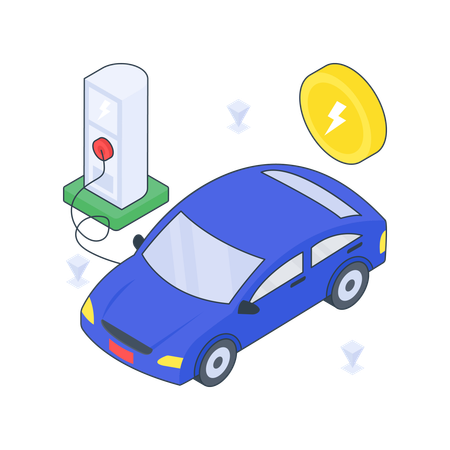 Electric Car  Illustration