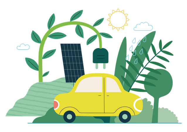 Electric car  Illustration