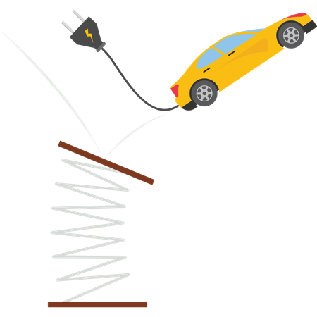 Electric car price rebound  Illustration