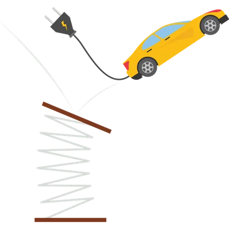 Electric car price rebound  Illustration