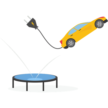 Electric car price rebound  Illustration
