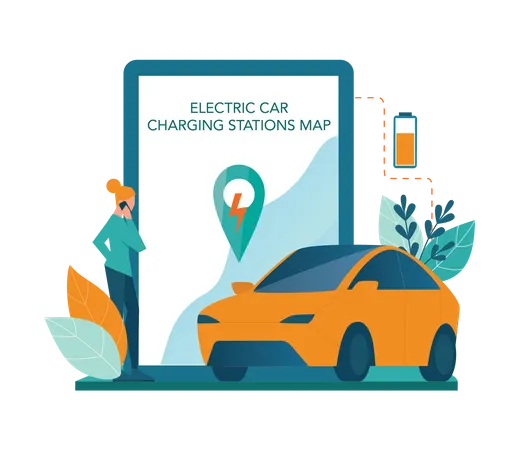 Electric Charging App  Illustration