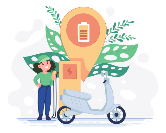 Electric charging station location  Illustration