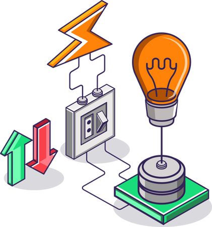 Electric energy light switch  Illustration