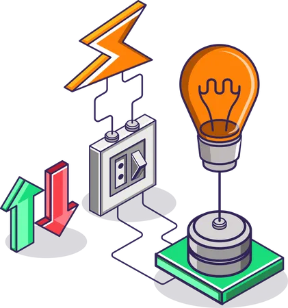 Electric energy light switch  Illustration