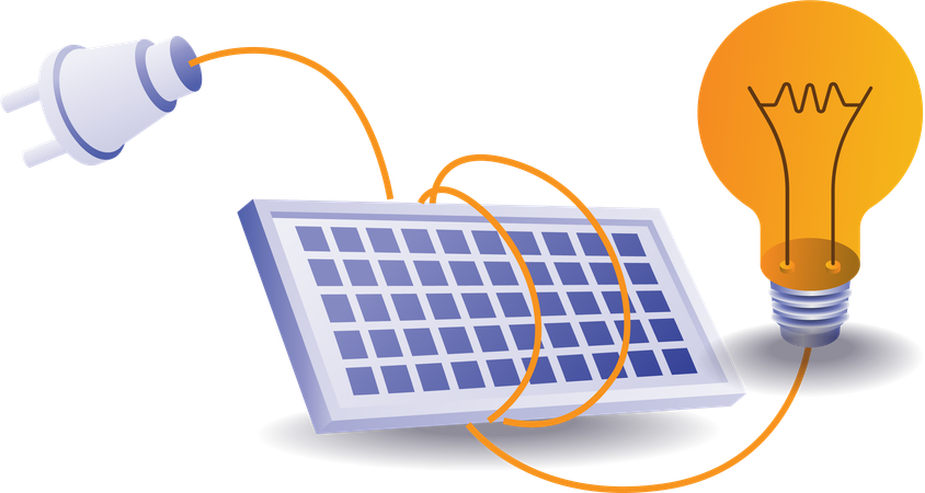 Electric energy network solar panel eco green symbol  Illustration