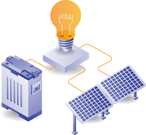 Electric energy solar panel  Illustration