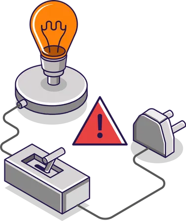 Electric light circuit warning  Illustration