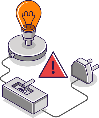 Electric light circuit warning  Illustration