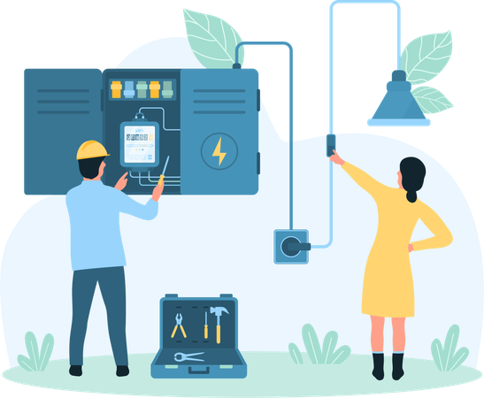 Electric meter repairing  Illustration