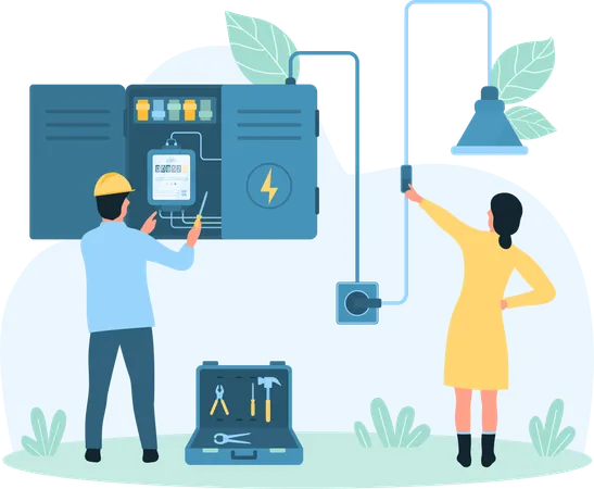 Electric meter repairing  Illustration