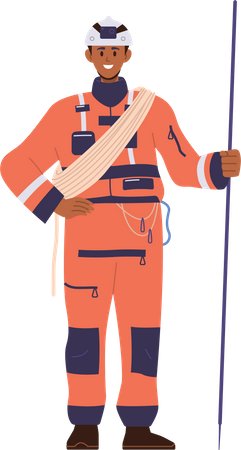 Electric network worker holding cable wire  Illustration