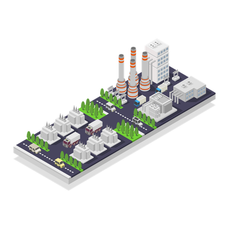 Electric power factory  Illustration