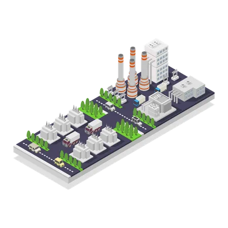 Electric power factory  Illustration