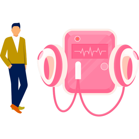 Electric shock machine to reduce pulses  Illustration