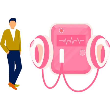 Electric shock machine to reduce pulses  Illustration