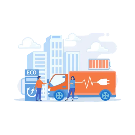 Electric truck  Illustration