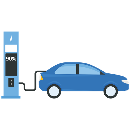 Electric Vehicle Charging  Illustration