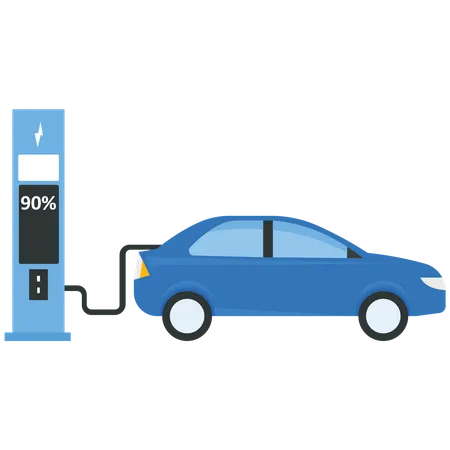 Electric Vehicle Charging  Illustration