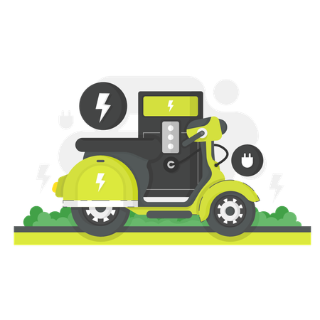 Electric Vehicle Charging Station  Illustration