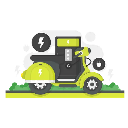 Electric Vehicle Charging Station  Illustration