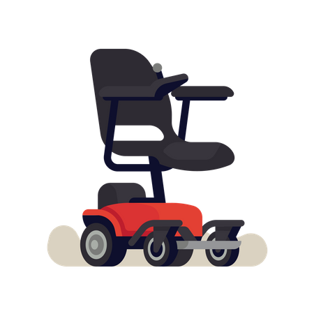 Electric wheelchair or power chair with joystick controller on armrest Illustration