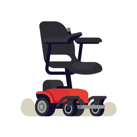 Electric wheelchair or power chair with joystick controller on armrest  Illustration