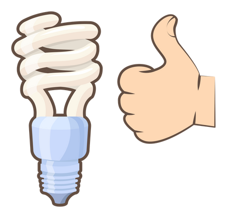 Electrical appliances for lighting and saving electricity  Illustration