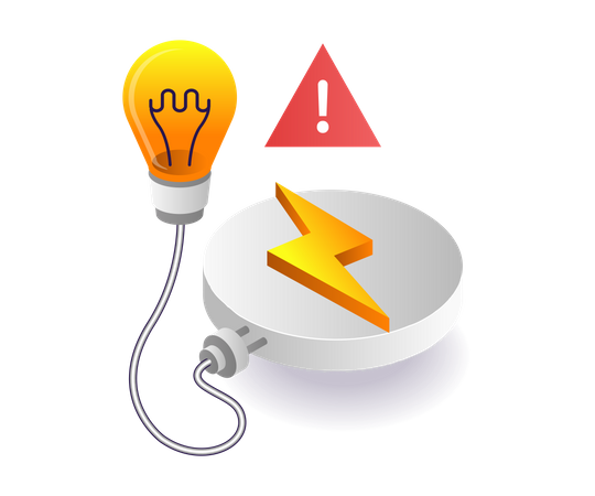 Electrical energy for lamps  Illustration