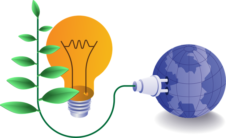 Electrical energy from nature  Illustration